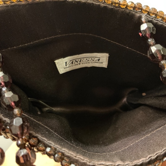 Brown Beaded Mini Bag by Vanessa Paris New York London - Picture 3 of 4